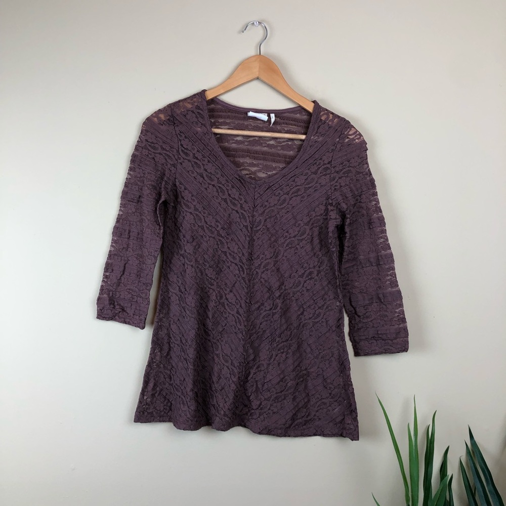 Anthropologie Marion Floral Lace Top